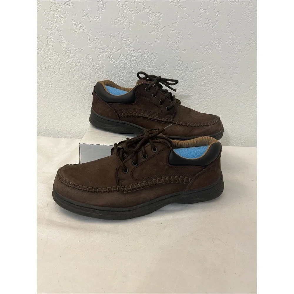 Earth Shoe Mens Kirk 10.5W Wide Width Brown Leather Casual Oxford Comfort Shoes‎